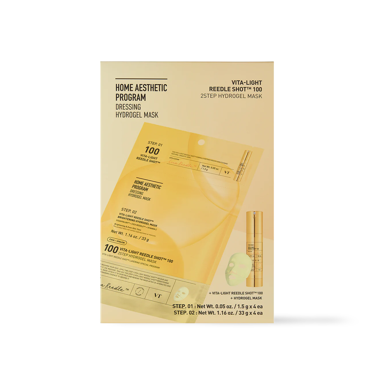 VT Cosmetics VITA-LIGHT Reedle Shot 100 2STEP Hydrogel Mask - 2type