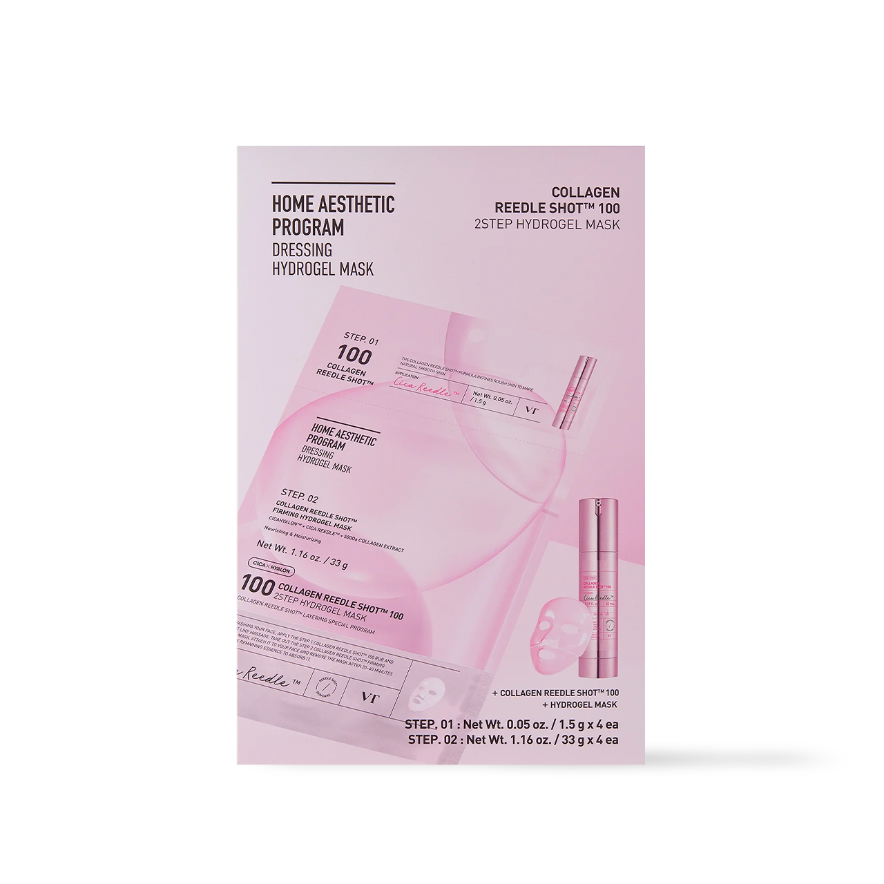 VT Cosmetics COLLAGEN Reedle Shot 100 2STEP Hydrogel Mask 4ea - 4ea
