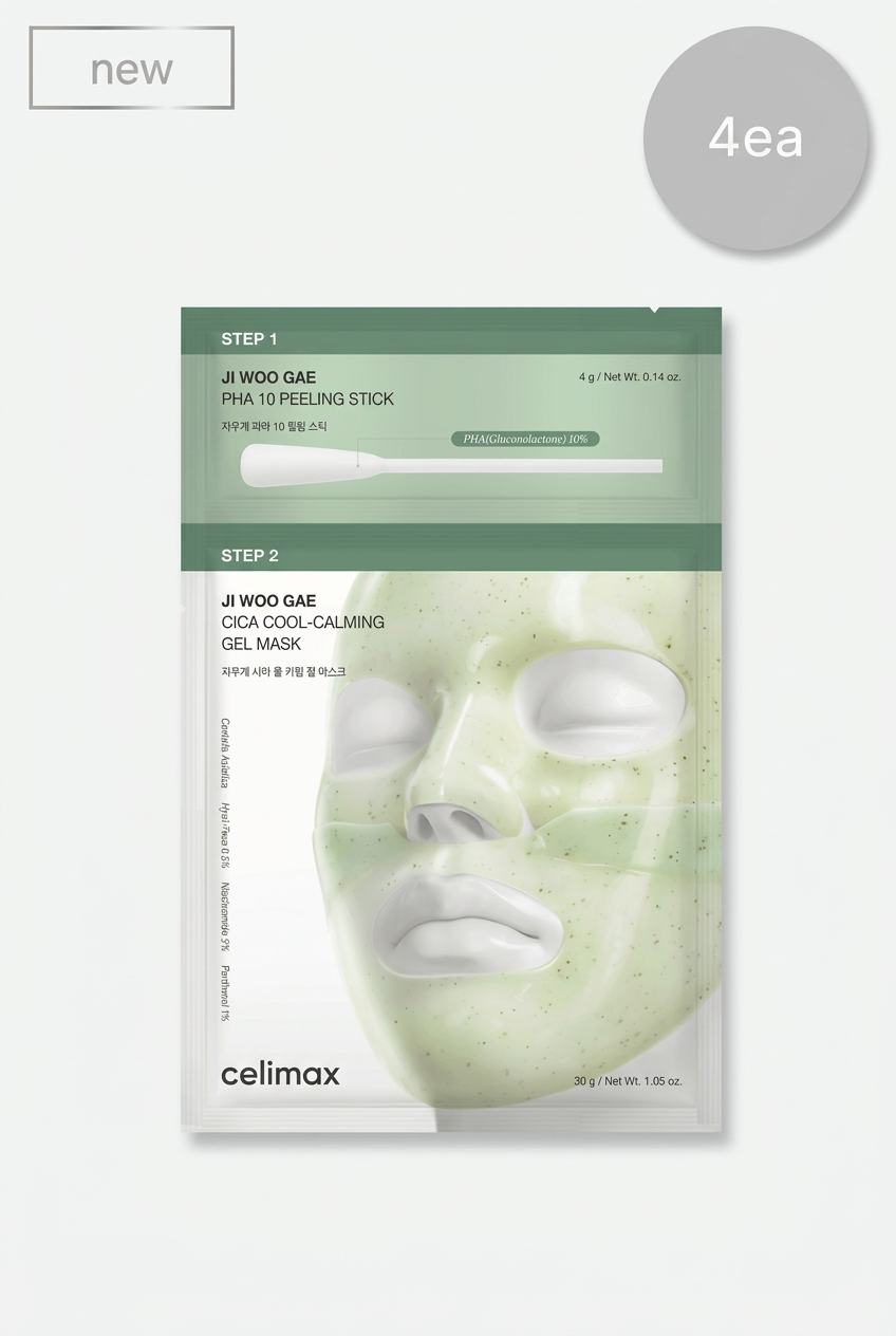 Celimax Ji Woo Gae Cica PHA Peel 2-Step Gel Mask 4ea — Korean skincare product