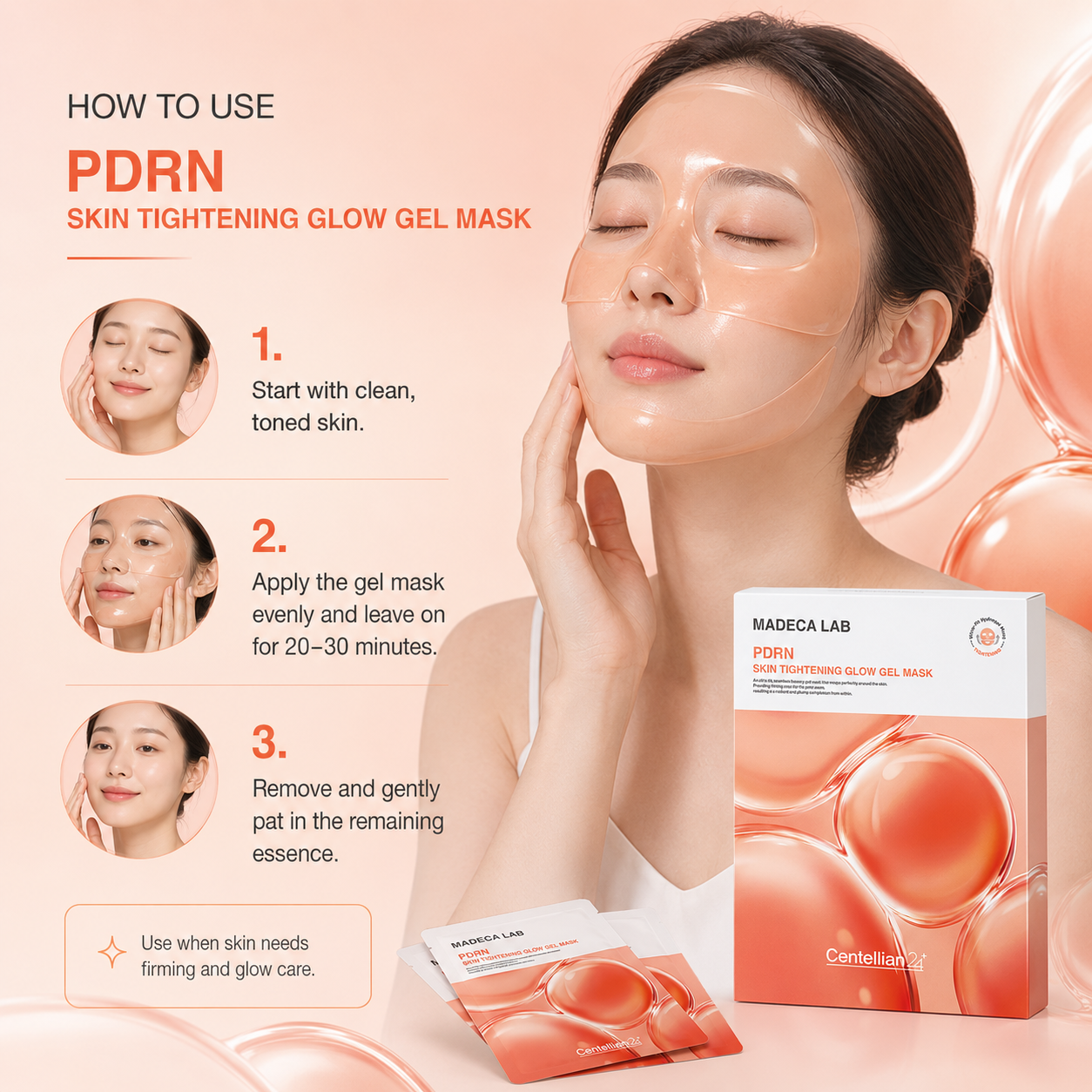 Centellian24 Madeca Lab PDRN Skin Tightening Glow Gel Mask 5ea — product detail image 2