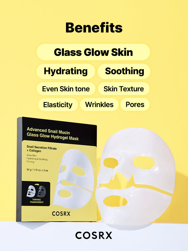 COSRX Advanced Snail Mucin Glass Glow Hydrogel Mask 3ea — product detail image 5