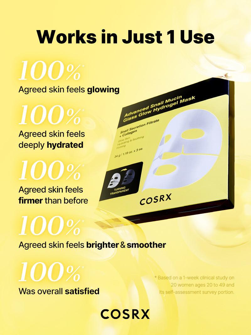 COSRX Advanced Snail Mucin Glass Glow Hydrogel Mask 3ea — product detail image 6
