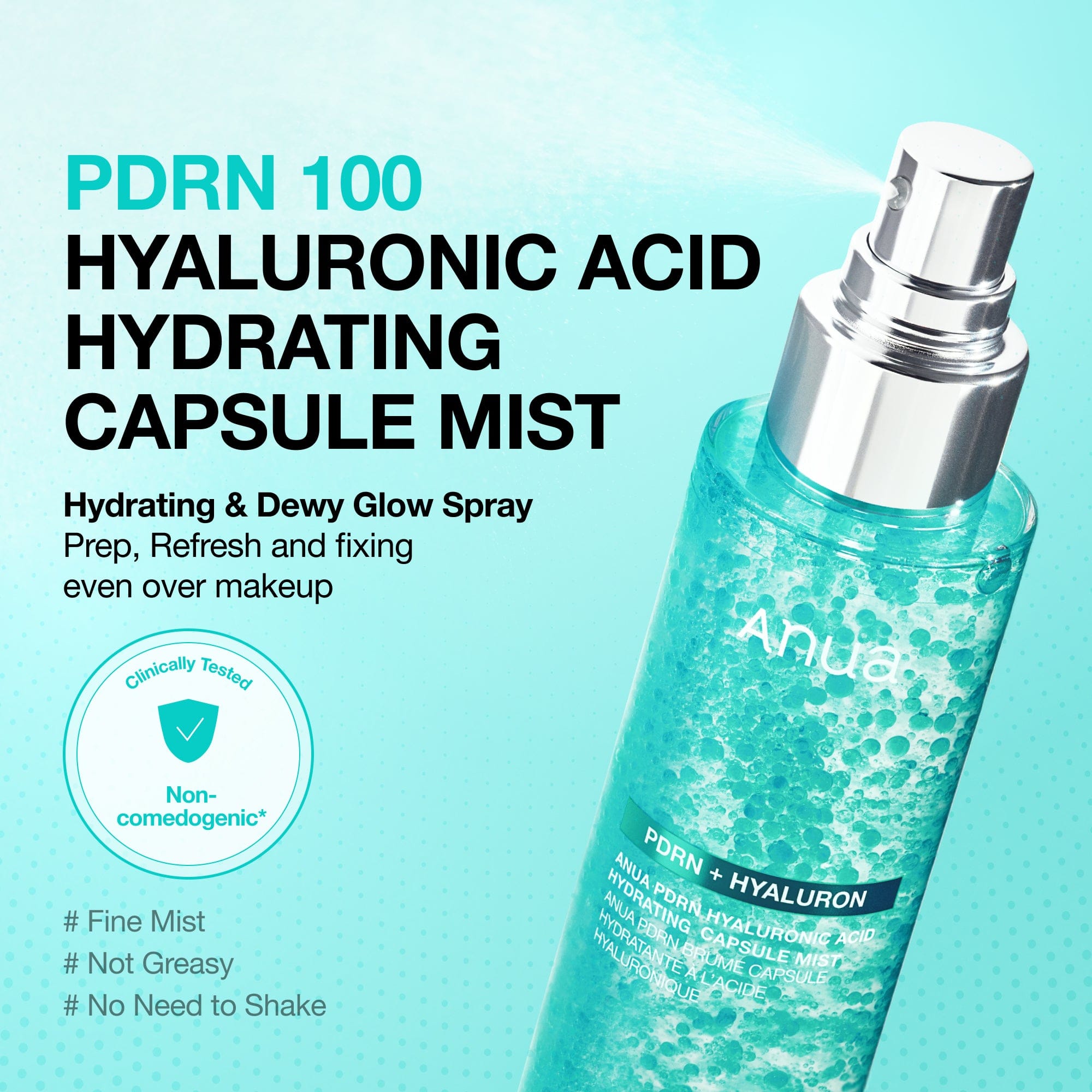 Anua PDRN HYALURONIC ACID HYDRATING CAPSULE MIST 100ml - official ANUA product image 2
