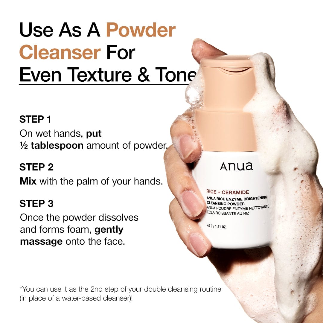 Anua RICE ENZYME BRIGHTENING CLEANSING POWDER 40g - official ANUA product image 4