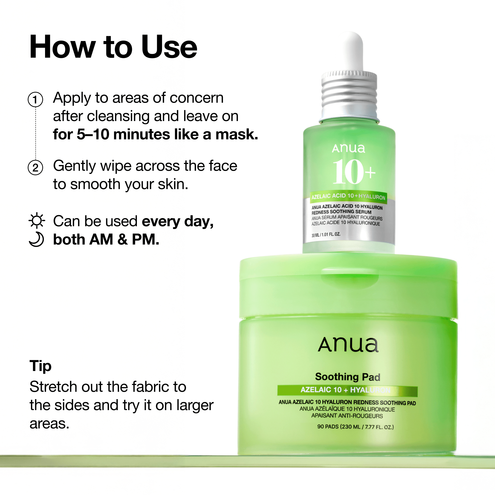 Anua Azelaic 10 Hyaluron Redness Soothing Pad 230ml 90ea - official ANUA product image 7