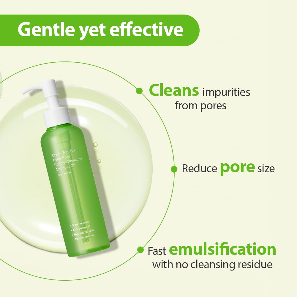 SUNGBOON EDITOR Green Tomato Deep Pore Double Cleansing Ampoule Oil 200g — official product image 7