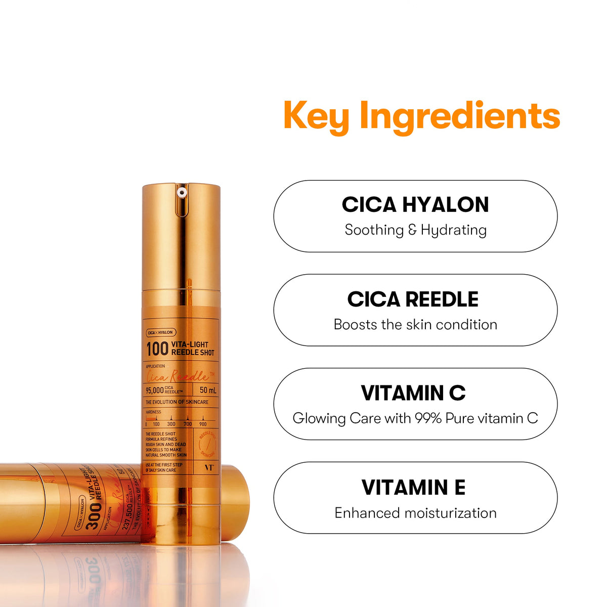 VT Cosmetics 100 VITA-LIGHT Reedle Shot 10ea - official product image 4