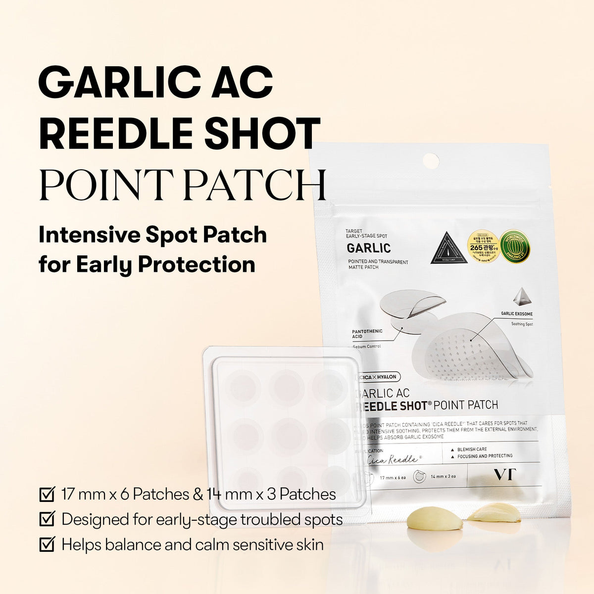 VT Cosmetics Garlic AC Reedle Shot Point Patch - official product image 3