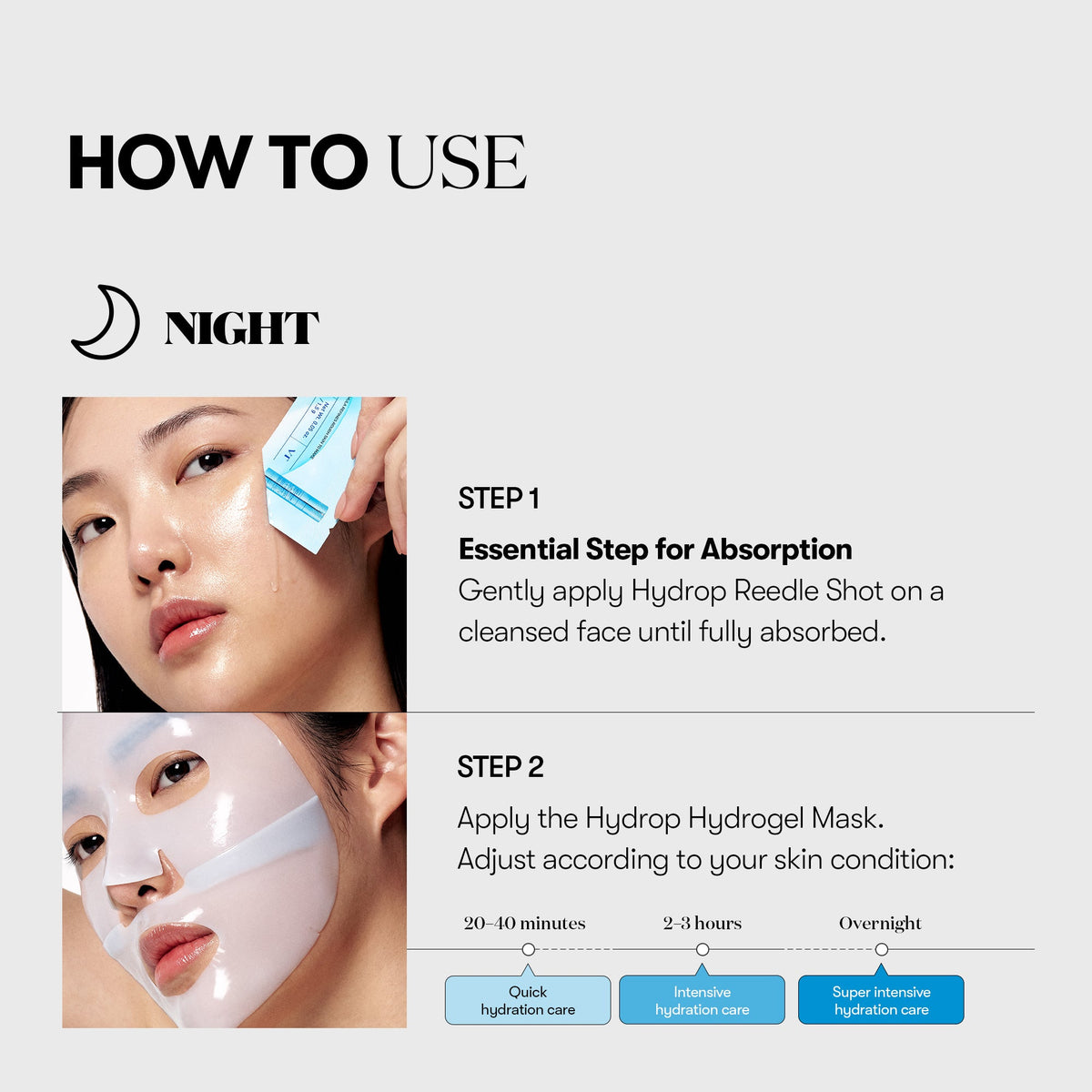 VT Cosmetics HYDROP Reedle Shot 100hl 2STEP Hydrogel Mask 4ea - official product image 7