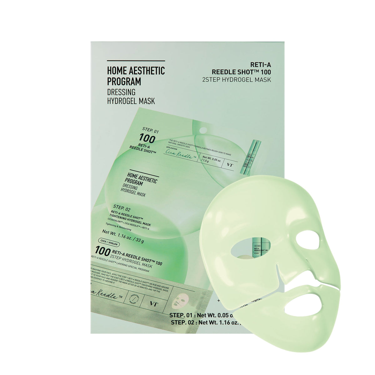 VT Cosmetics RETI-A Reedle Shot 100 2STEP Hydrogel Mask - official product image 3