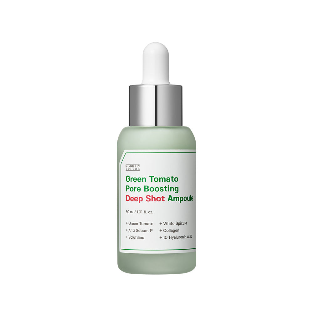 SUNGBOON EDITOR Green Tomato Pore Boosting Deep Shot Ampoule for a K-beauty skin cycling routine