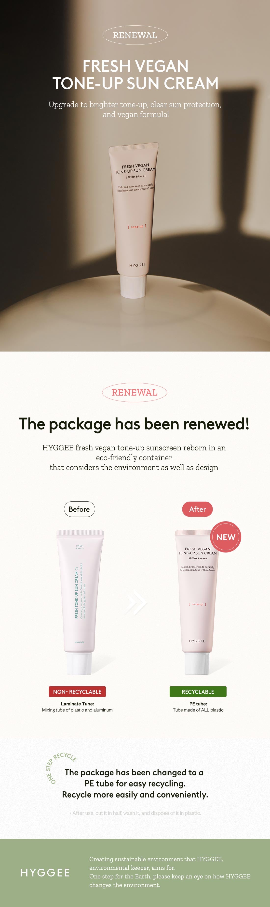 HYGGEE Fresh Vegan Tone-up Sun Cream 50ml product image 4