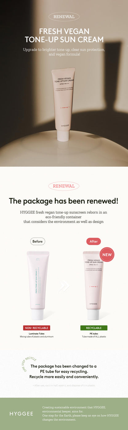 HYGGEE Fresh Vegan Tone-up Sun Cream 50ml product image 4