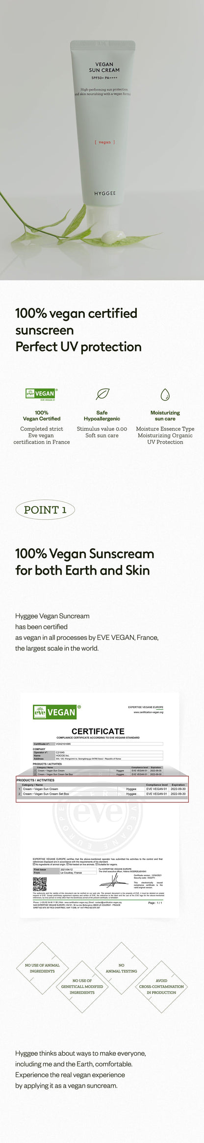 Hyggee Vegan Sun Cream 50ml — Sunscreen — product image 5