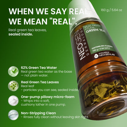 Neogen Real Fresh Foam Cleanser Green Tea 160g — Neogen official product image 4