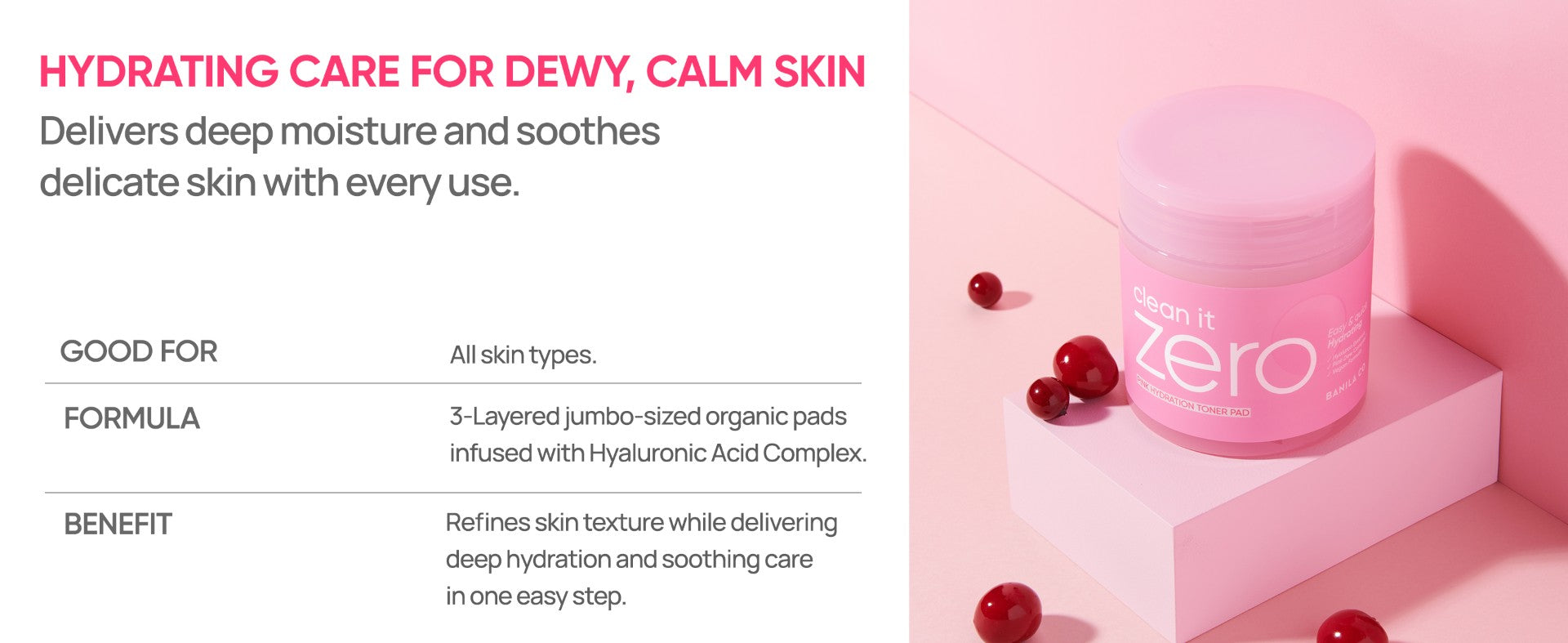 Banilaco Clean it Zero Pink Hydration Toner Pads 70ea official product image 9