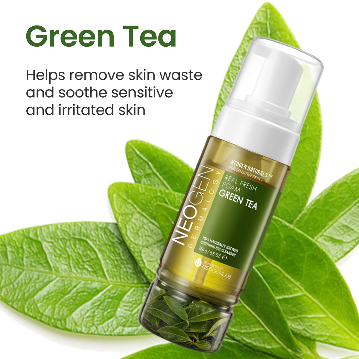 Neogen Real Fresh Foam Cleanser Green Tea 160g — Neogen official product image 3