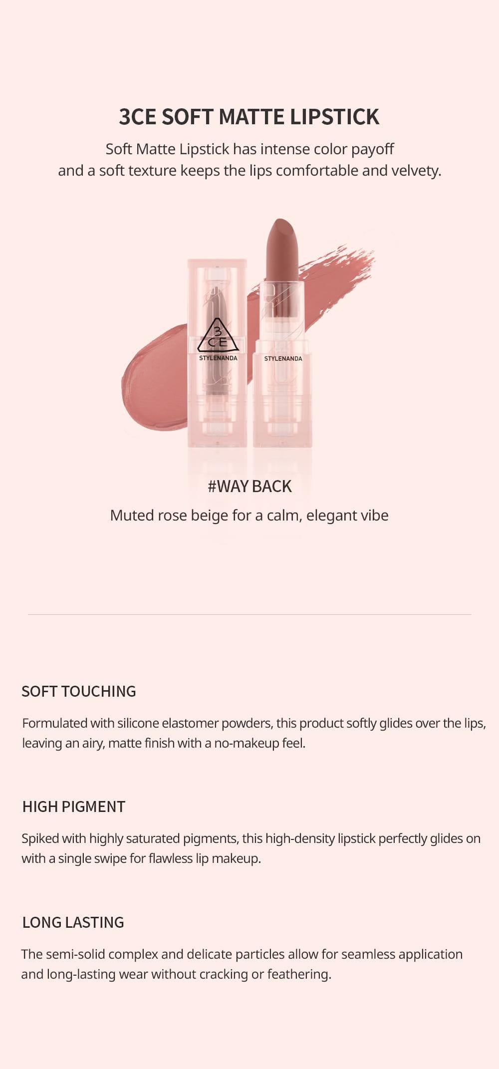 3CE SOFT MATTE LIPSTICK 