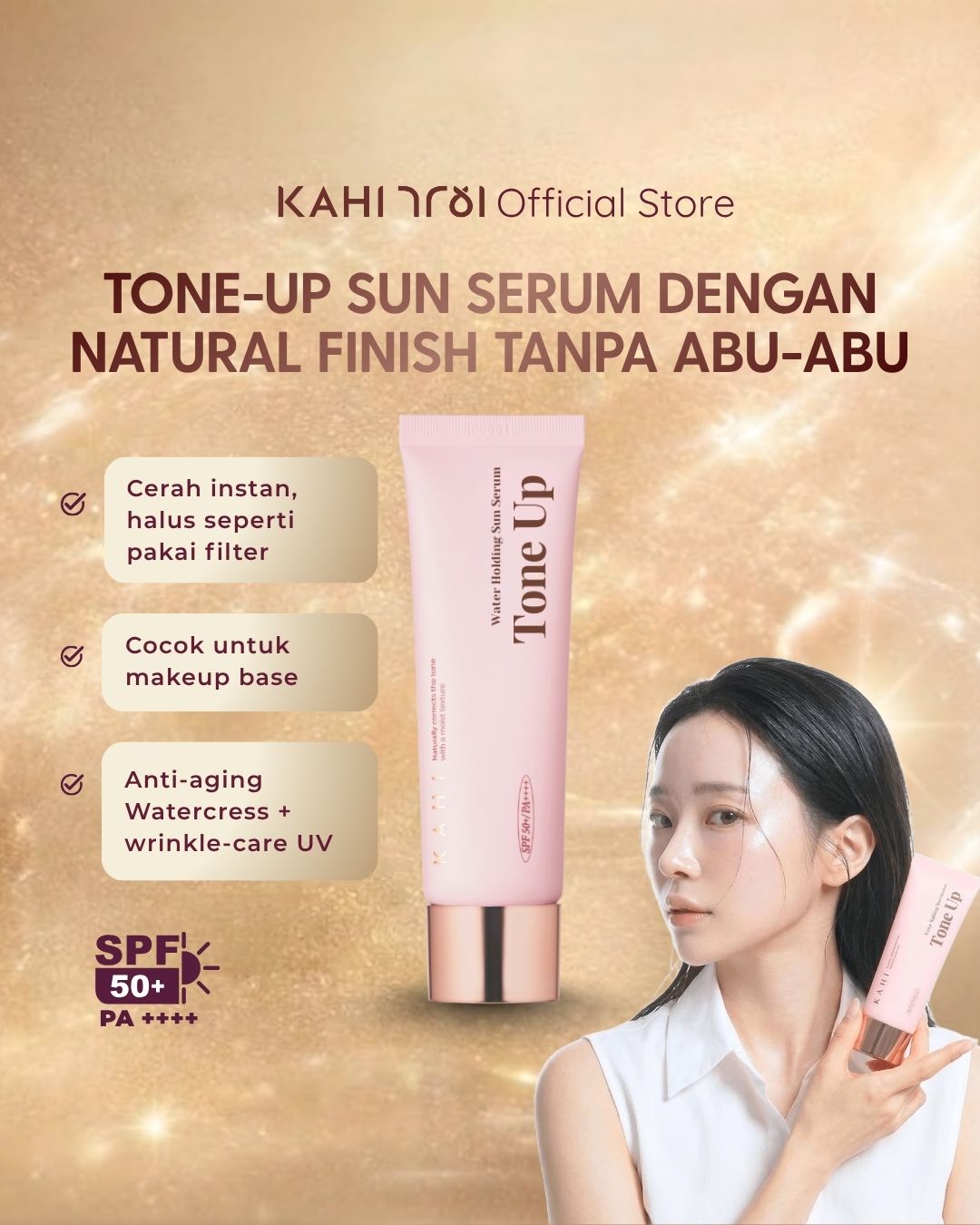 KAHI Water Holding Tone Up Sun Serum SPF 50+ PA++++ 50ml product image 3