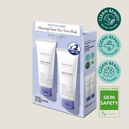 Mary&amp;May White Collagen Cleansing Foam Duo Twin Pack (150ml x2) product image