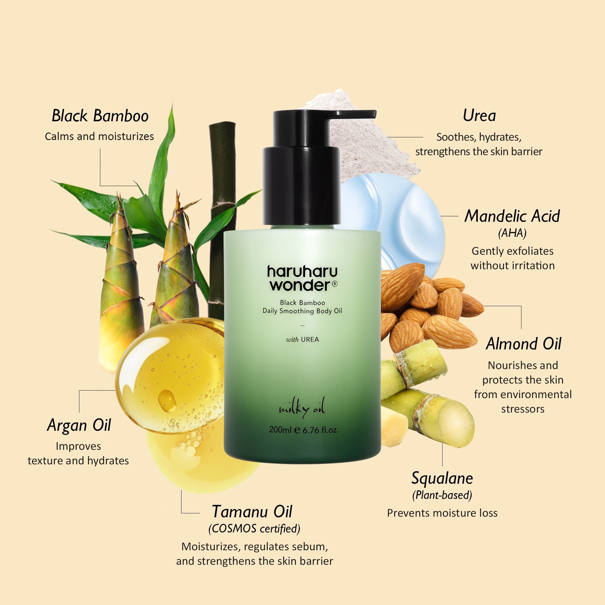 haruharuwonder Black Bamboo Daily Soothing Body Oil 200ml product image 5