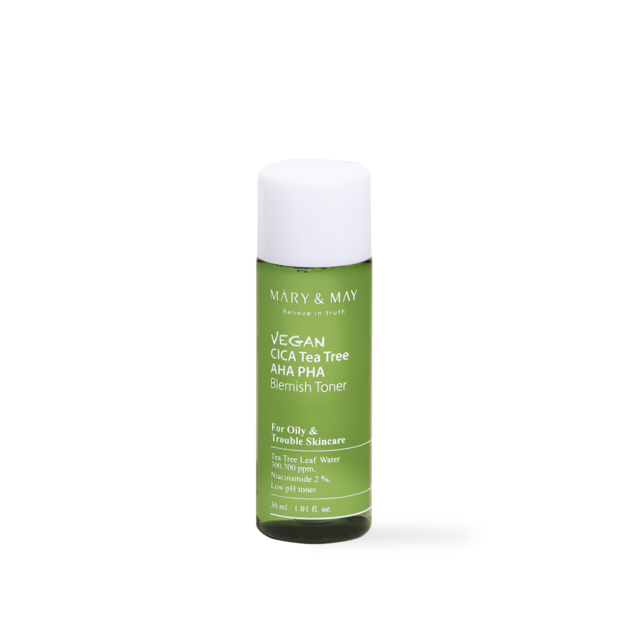 [Mary&amp;May] Vegan CICA Tea Tree AHA PHA Blemish Toner - 30ml [Miniature]