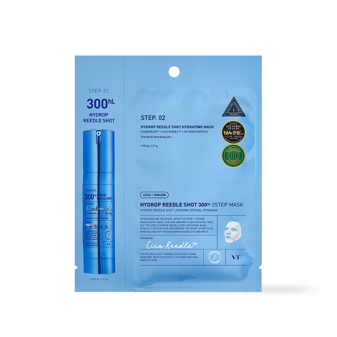 VT Cosmetics HYDROP Reedles Shot 300hL 2 STEP MASK