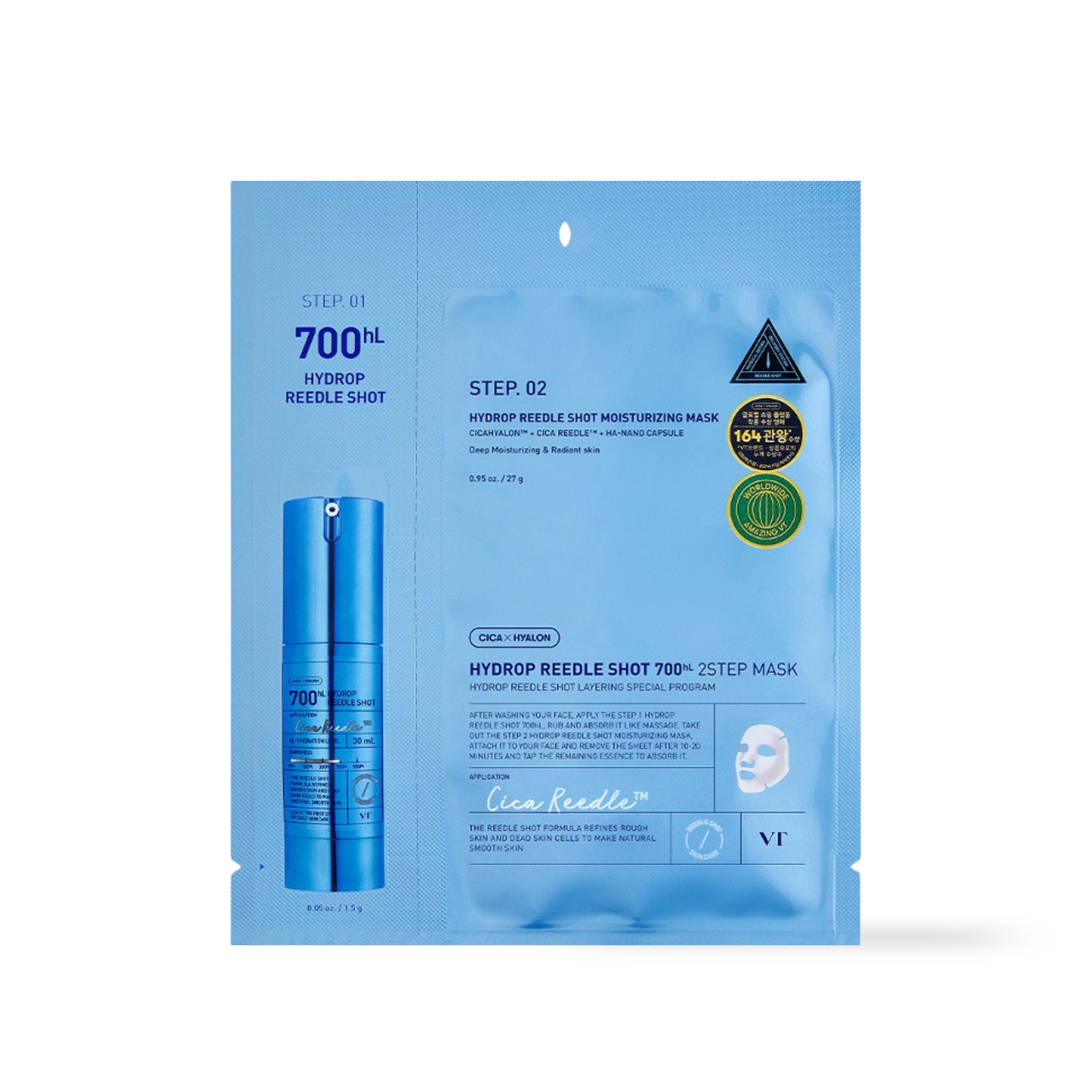 VT Cosmetics HYDROP Reedles Shot 700hL 2 STEP MASK