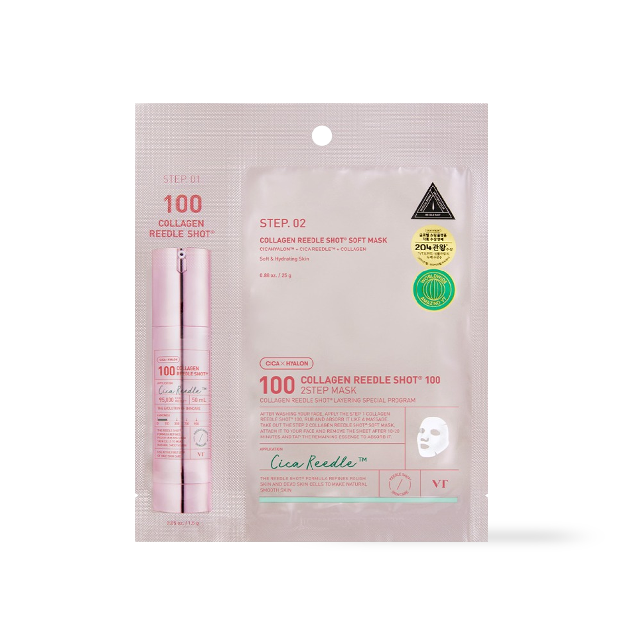 VT Cosmetics COLLAGEN Reedles Shot 100hL 2 STEP MASK