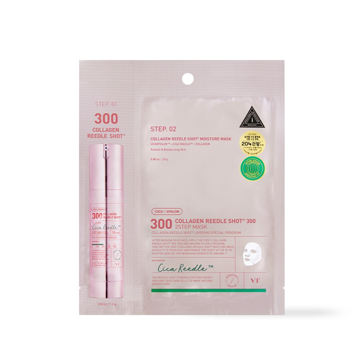 VT Cosmetics COLLAGEN Reedles Shot 300hL 2 STEP MASK