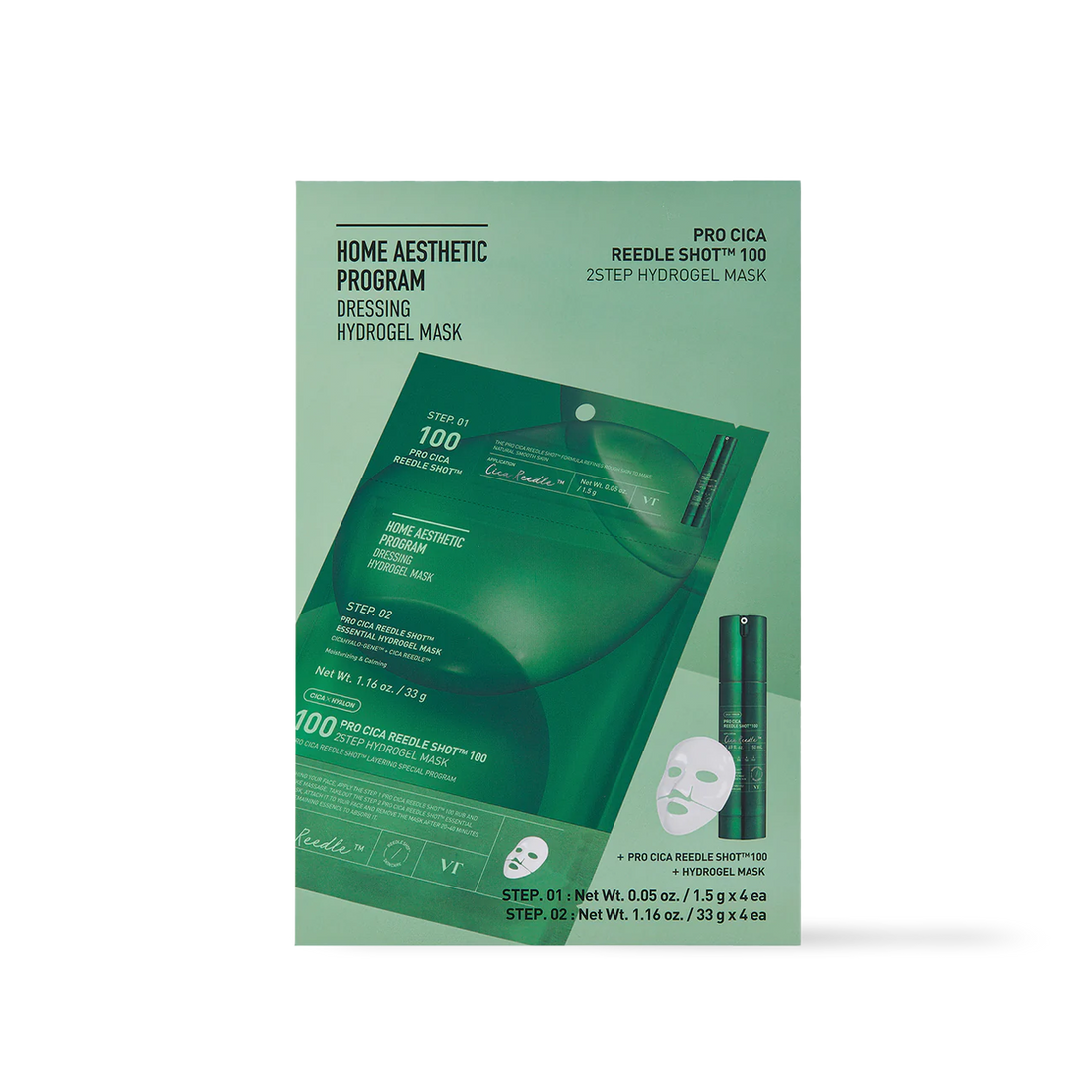VT Cosmetics PRO CICA Reedle Shot 100 2STEP Hydrogel Mask 4ea - 4ea