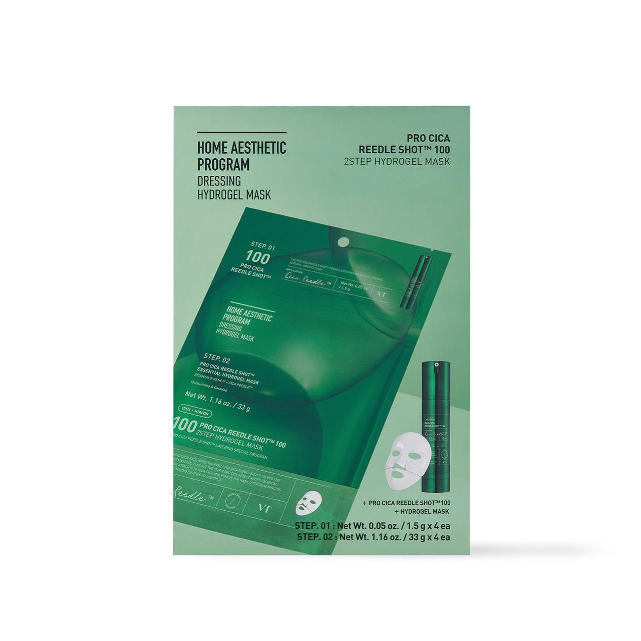 VT Cosmetics PRO CICA Reedle Shot 100 2STEP Hydrogel Mask - 2type