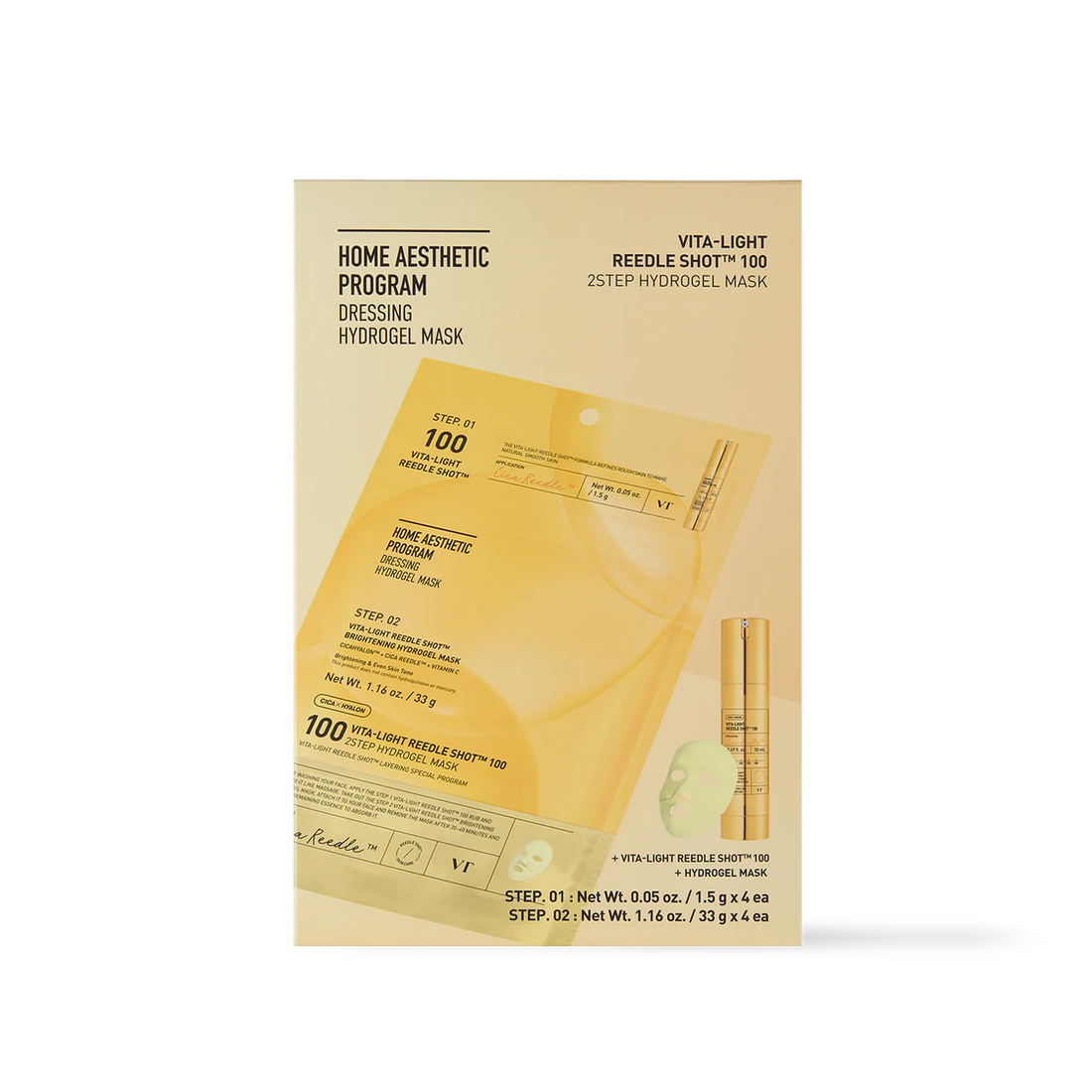 VT Cosmetics VITA-LIGHT Reedle Shot 100 2STEP Hydrogel Mask - 2type