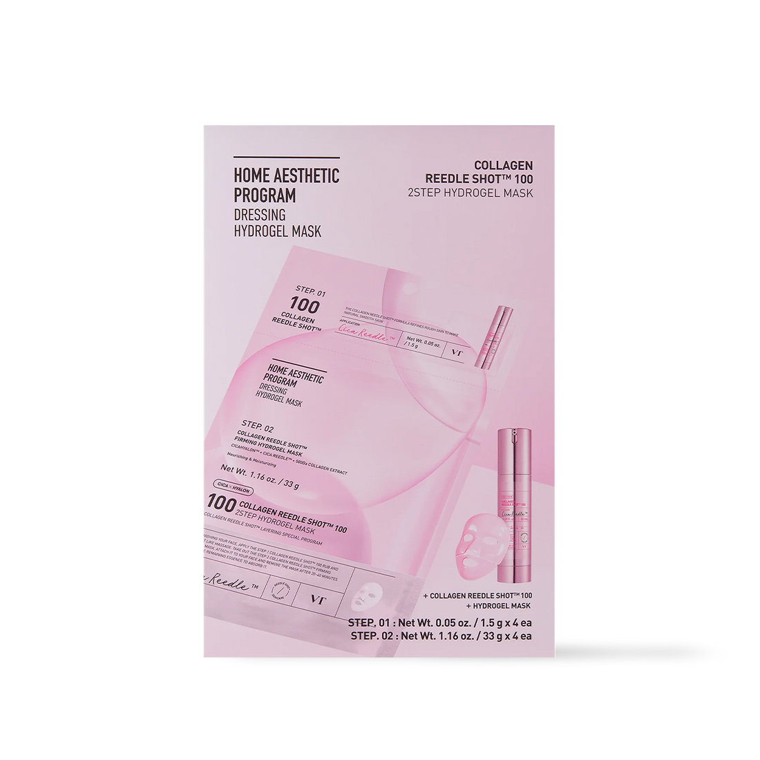 VT Cosmetics COLLAGEN Reedle Shot 100 2STEP Hydrogel Mask 4ea - 4ea