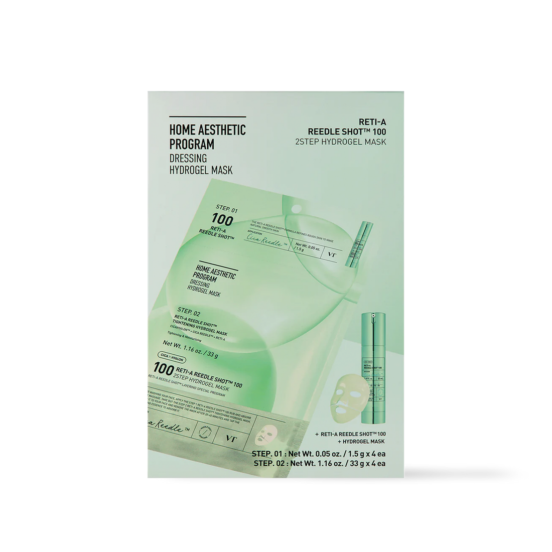 VT Cosmetics RETI-A Reedle Shot 100 2STEP Hydrogel Mask - 2type