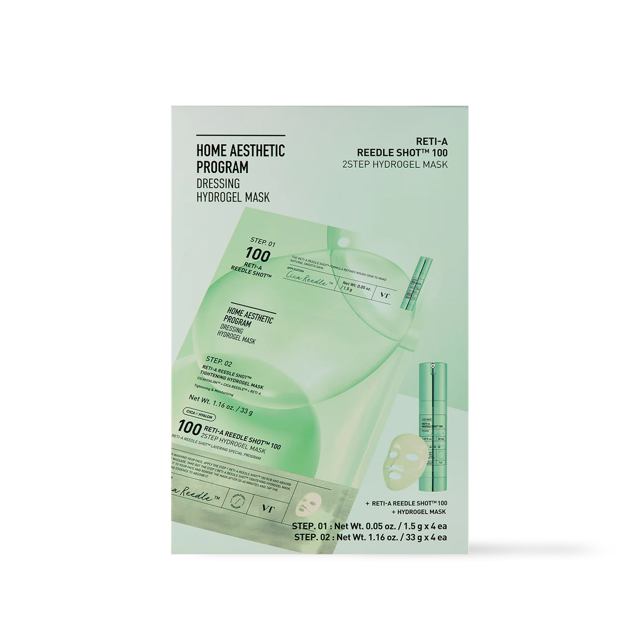 VT Cosmetics RETI-A Reedle Shot 100 2STEP Hydrogel Mask - 2type