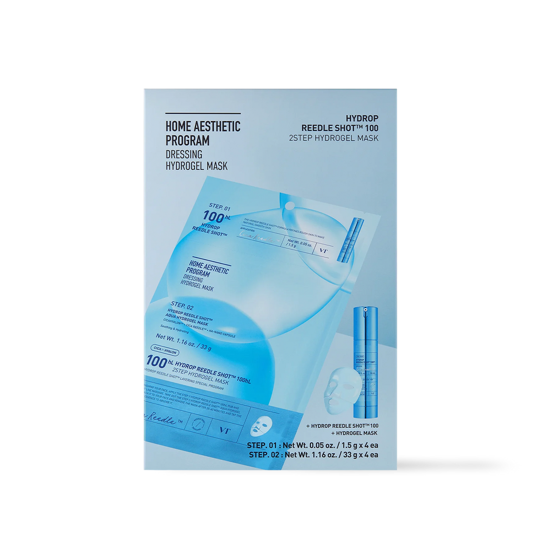 VT Cosmetics HYDROP Reedle Shot 100hl 2STEP Hydrogel Mask 4ea - 4ea