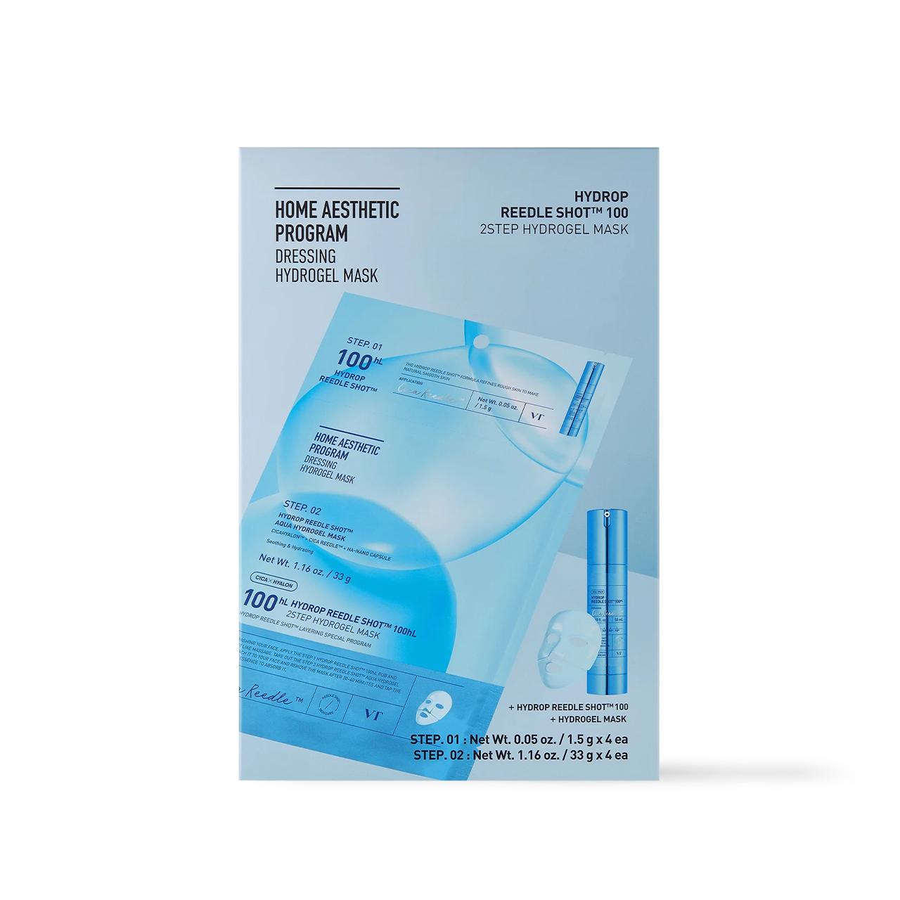 VT Cosmetics HYDROP Reedle Shot 100hl 2STEP Hydrogel Mask 4ea - 4ea