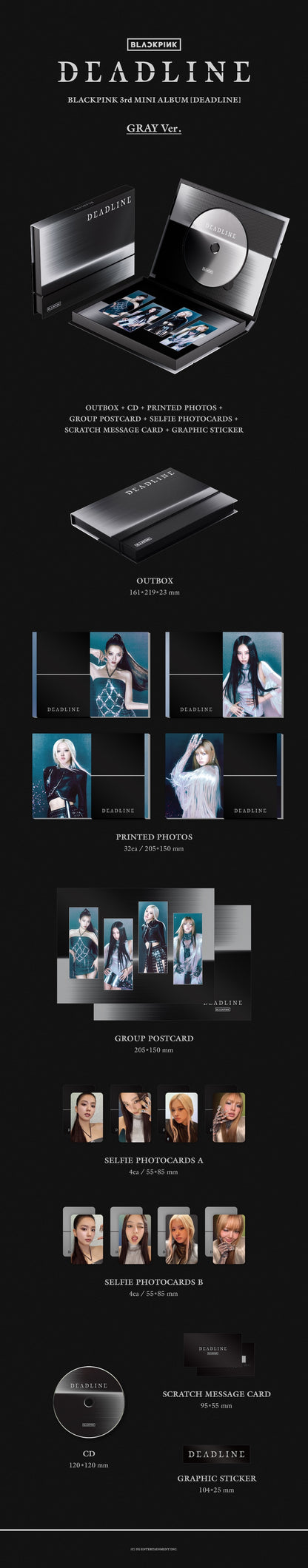 BLACKPINK BLACKPINK 3rd MINI ALBUM [DEADLINE] GRAY Ver.