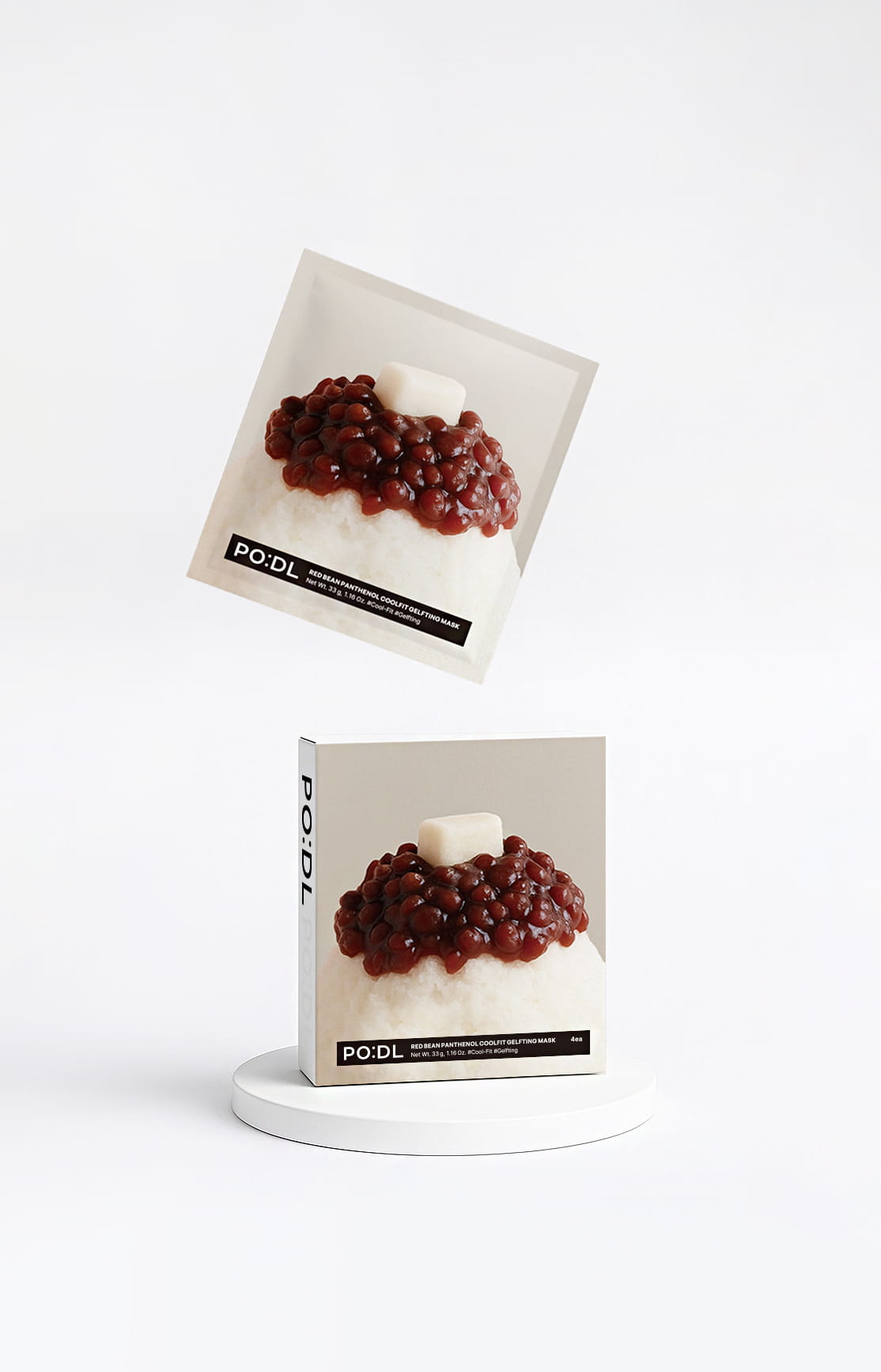 PO:DL Red Bean Panthenol Coolfit Gelfting Mask (4ea) (+Special Gift)