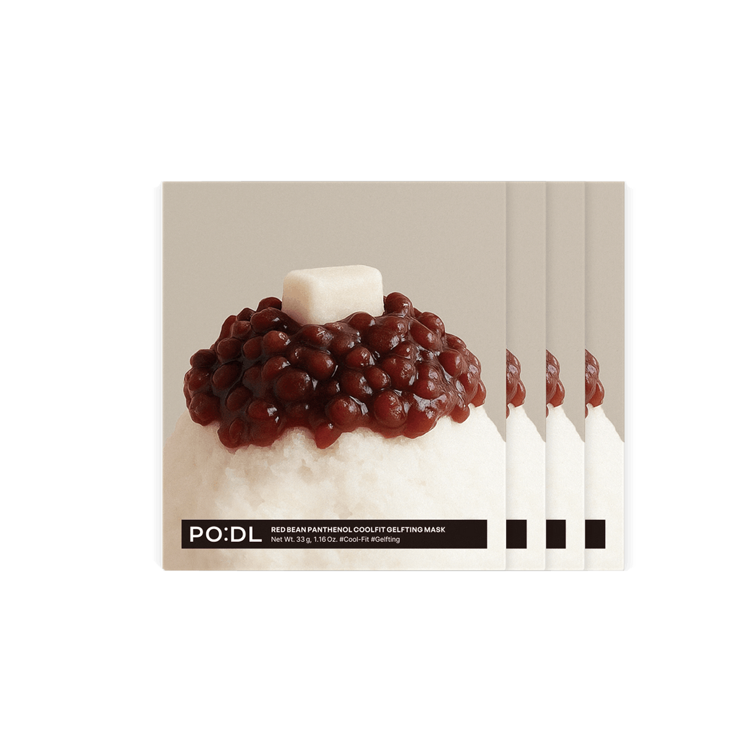 PO:DL Red Bean Panthenol Coolfit Gelfting Mask (4ea) (+Special Gift)