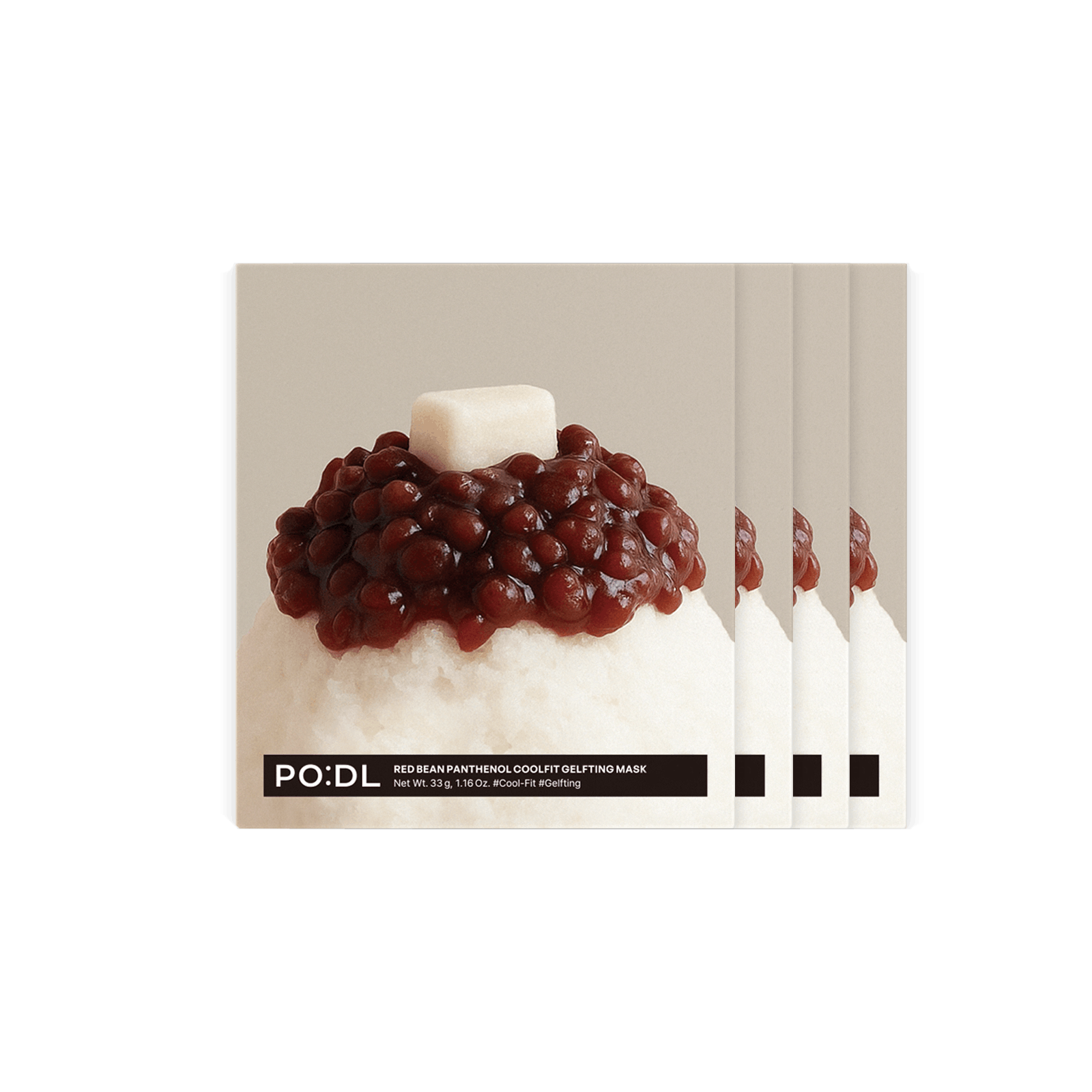 PO:DL Red Bean Panthenol Coolfit Gelfting Mask (4ea) (+Special Gift)