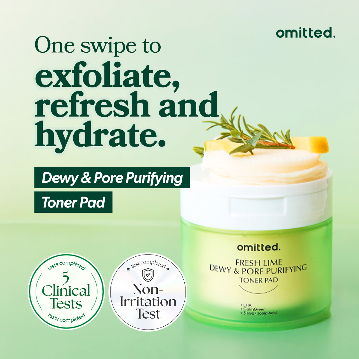 Omitted Fresh Lime Dewy &amp; Pore Purifying Toner Pad 70ea(160ml)