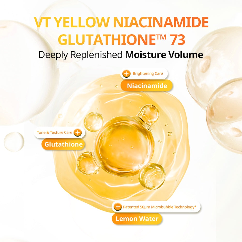 VT Cosmetics Niacinamide Glutathione Yellow Micro Bubble Serum 70ml