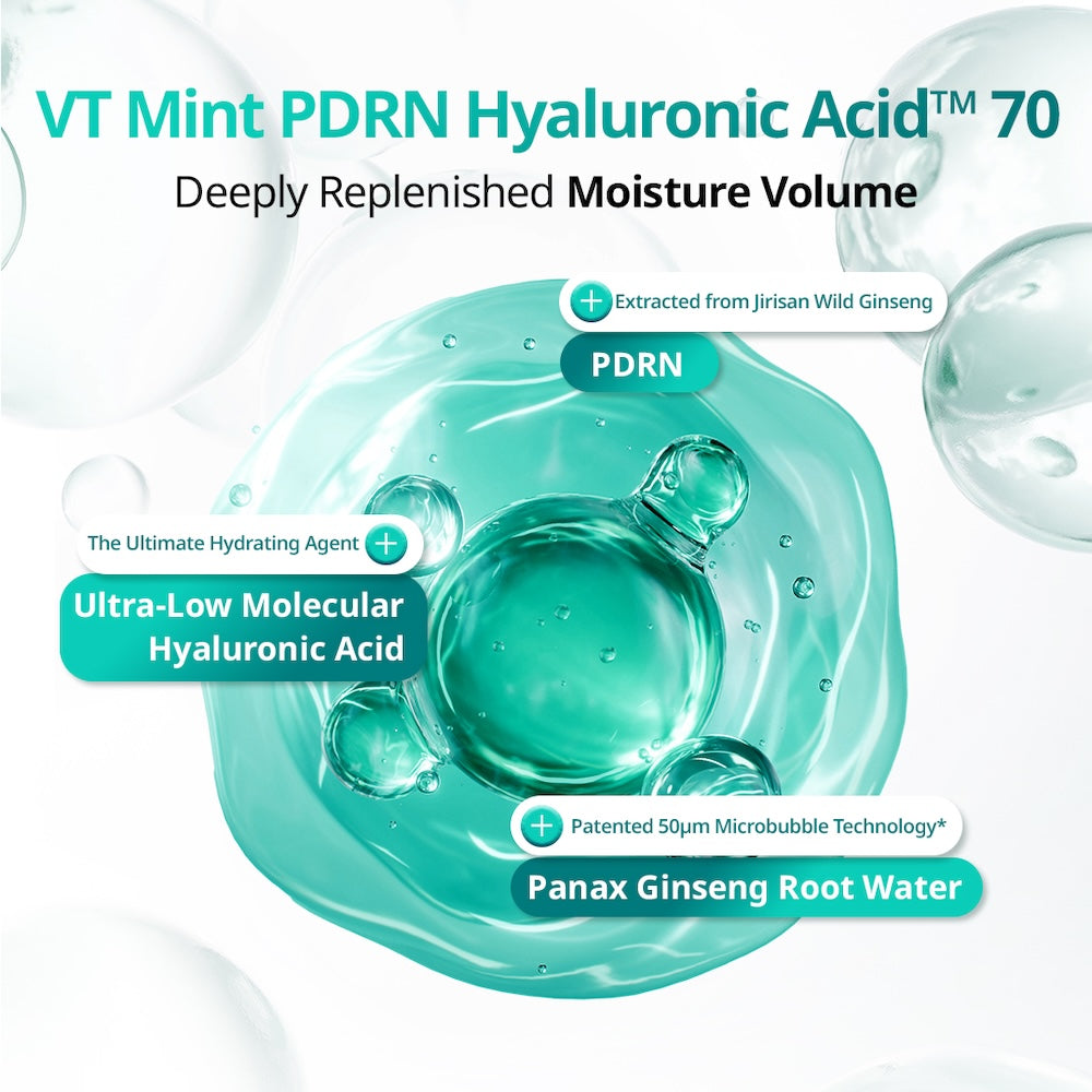 VT Cosmetics PDRN Hyaluronic Acid Micro Bubble Serum 70ml - official product image 4