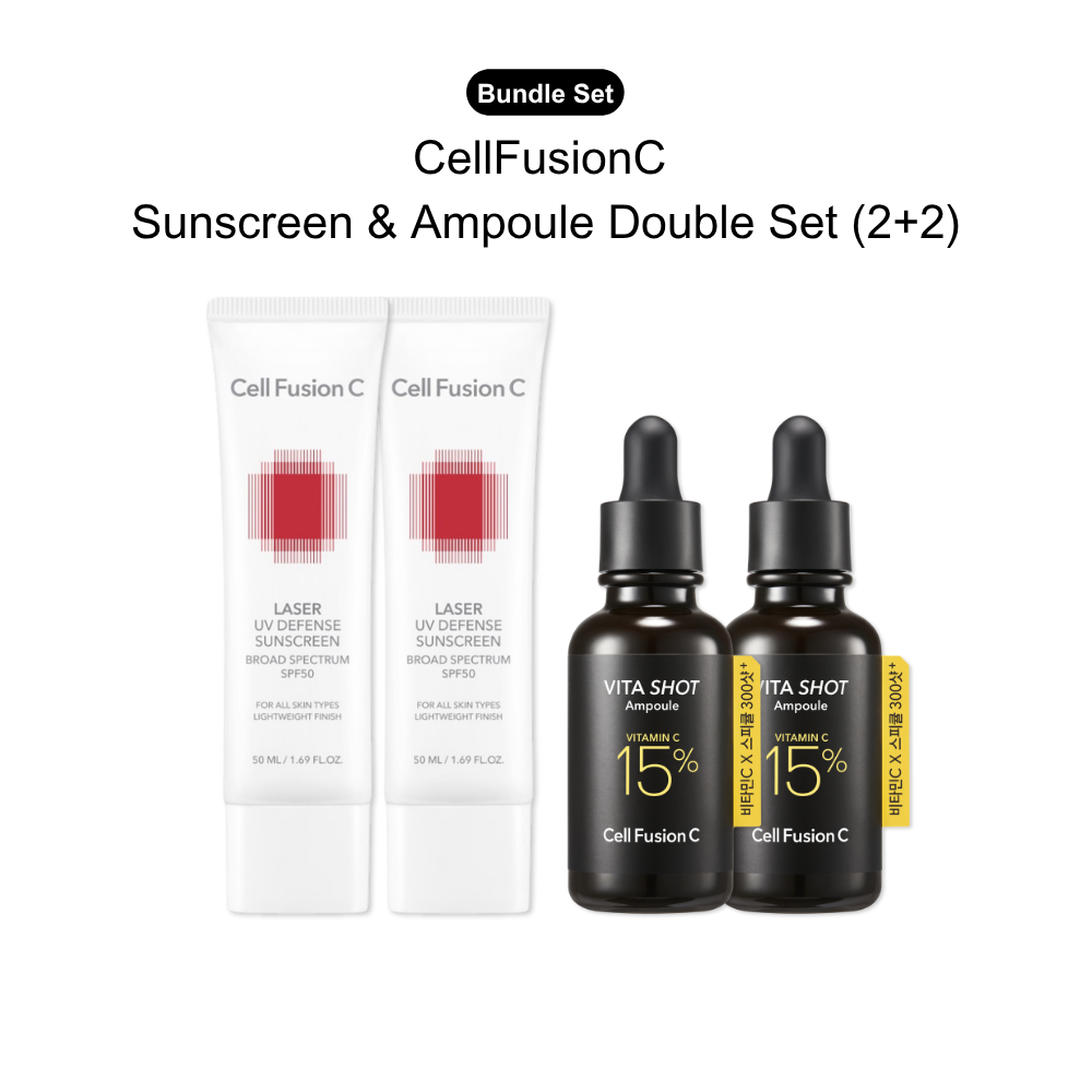 CellFusionC Sunscreen &amp; Ampoule Double Set (2+2) ― 50% OFF