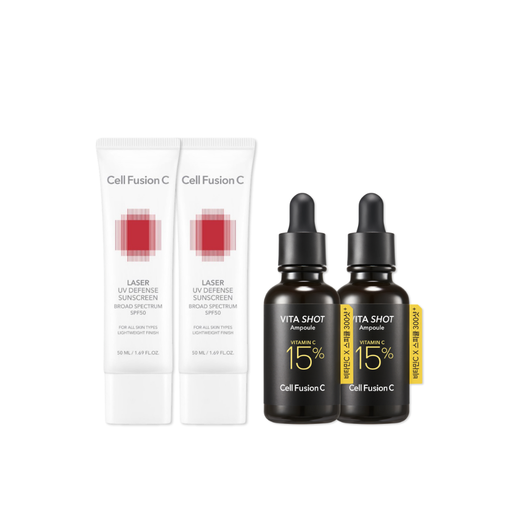 CellFusionC Sunscreen &amp; Ampoule Double Set (2+2) ― 50% OFF
