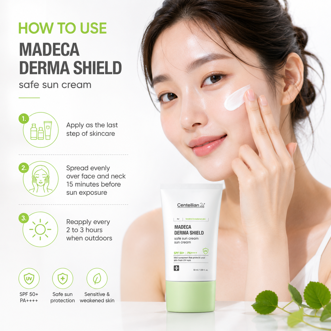 Centellian24 Madeca Derma Shield Safe Sun Cream 50ml — product detail image 2