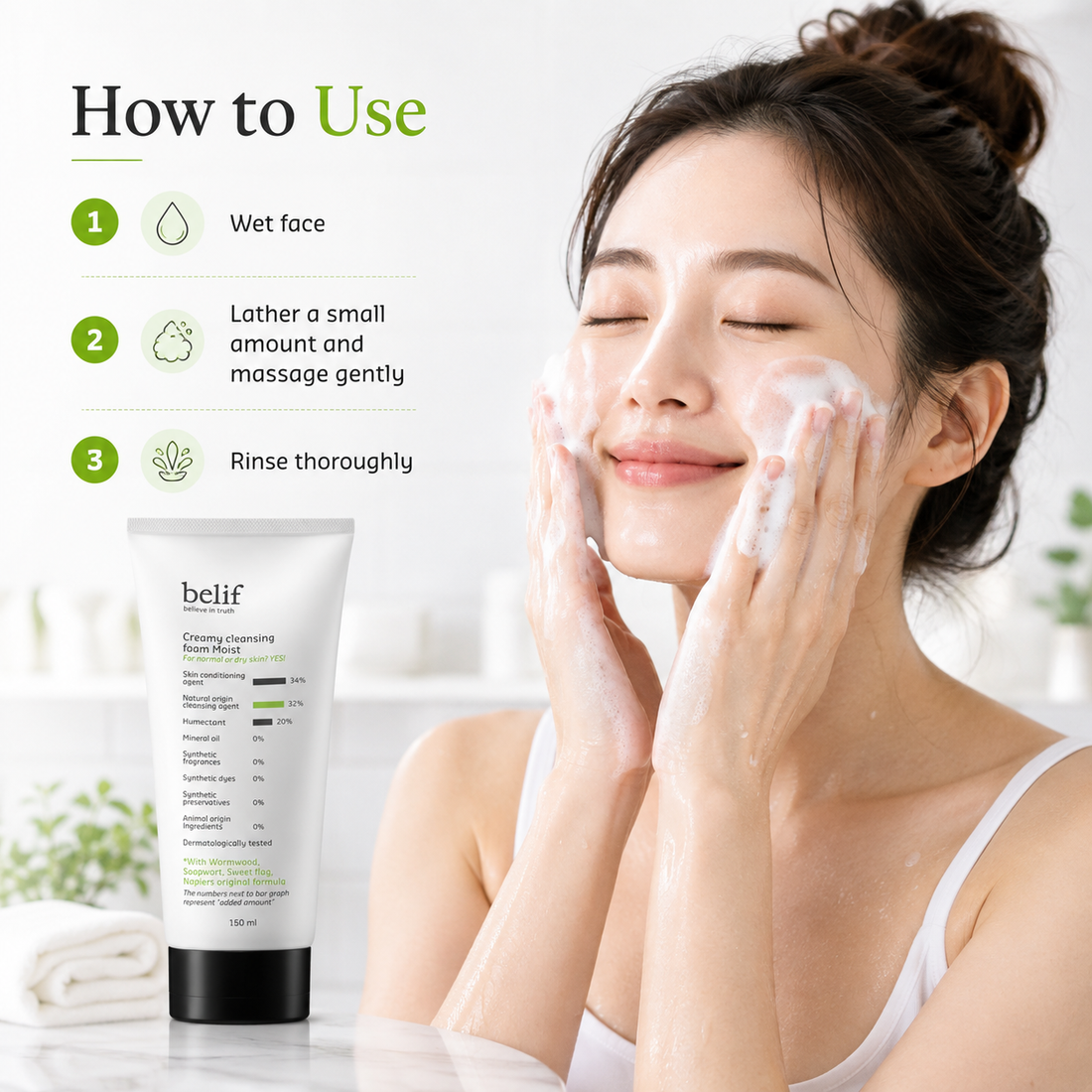 Belif Creamy Cleansing Foam Moist 160ml product image 2