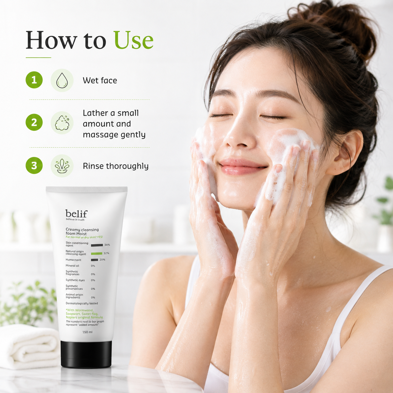 Belif Creamy Cleansing Foam Moist 160ml product image 2